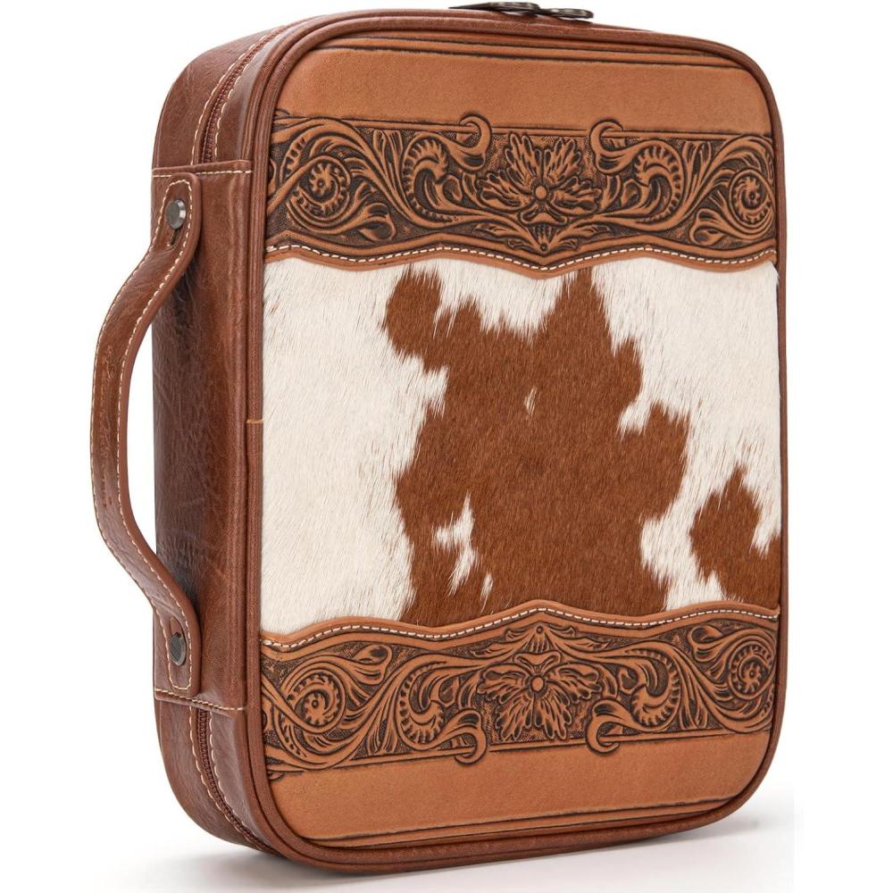 imageMontana West Western Style Embroidered Bible Covers for Women Men Book Carrying Case Church Bag Outdoor Bible ProtectiveTooling Brown