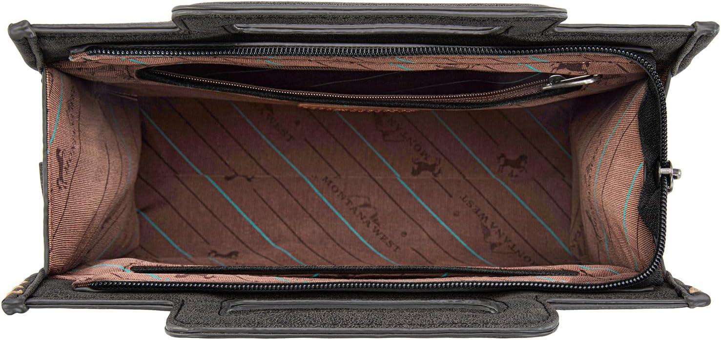 imageMontana West Western Embroidery Crossbody Bags for Women Top Handle Crossbody PurseBlack