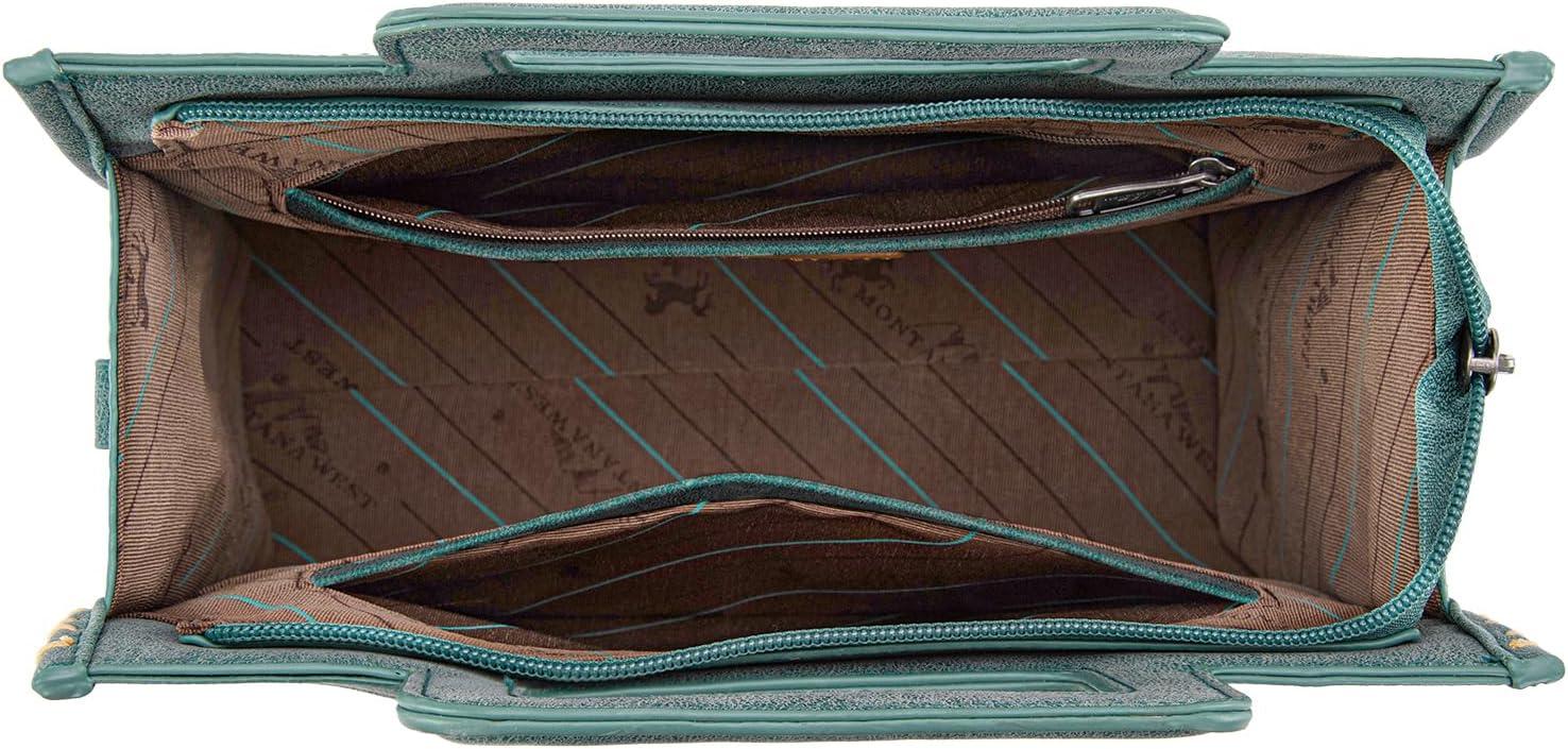 imageMontana West Western Embroidery Crossbody Bags for Women Top Handle Crossbody PurseTurquoise