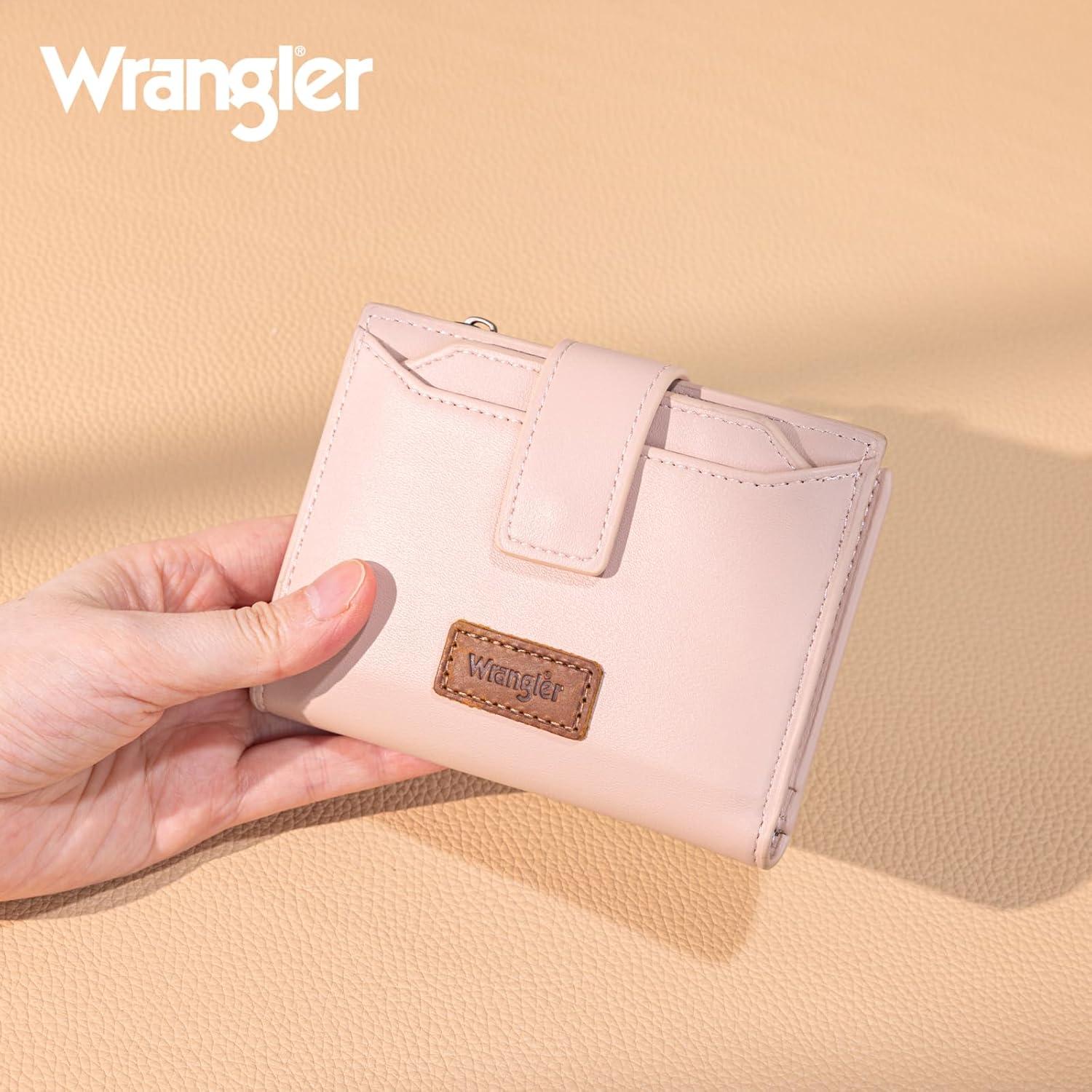 imageMontana West X Wrangler Small Wallets for Women Bifold RFID Blocking Wallets Compact Leopard Print Wallet with Removable ID WindowPink