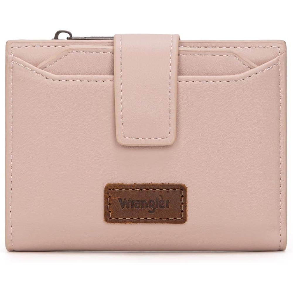imageMontana West X Wrangler Small Wallets for Women Bifold RFID Blocking Wallets Compact Leopard Print Wallet with Removable ID WindowPink