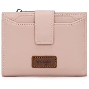 Montana West X Wrangler Small Wallets for Women, Bifold RFID Blocking Wallets Compact Leopard Print Wallet with Removable ID Window(Pink)
