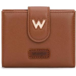 Montana West X Wrangler Small Wallets for Women, Bifold RFID Blocking Wallets Compact Leopard Print Wallet with Removable ID Window(Z-Brown)