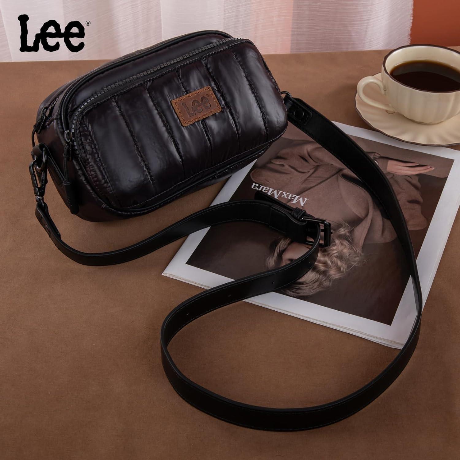 imageMontana West x Lee Puffer Crossbody Bags for Women Small Quilted Lightweight Waterresistant Purse with Adjustable Strap Puffer Small Quilted Lightweight WaterresistantBlack
