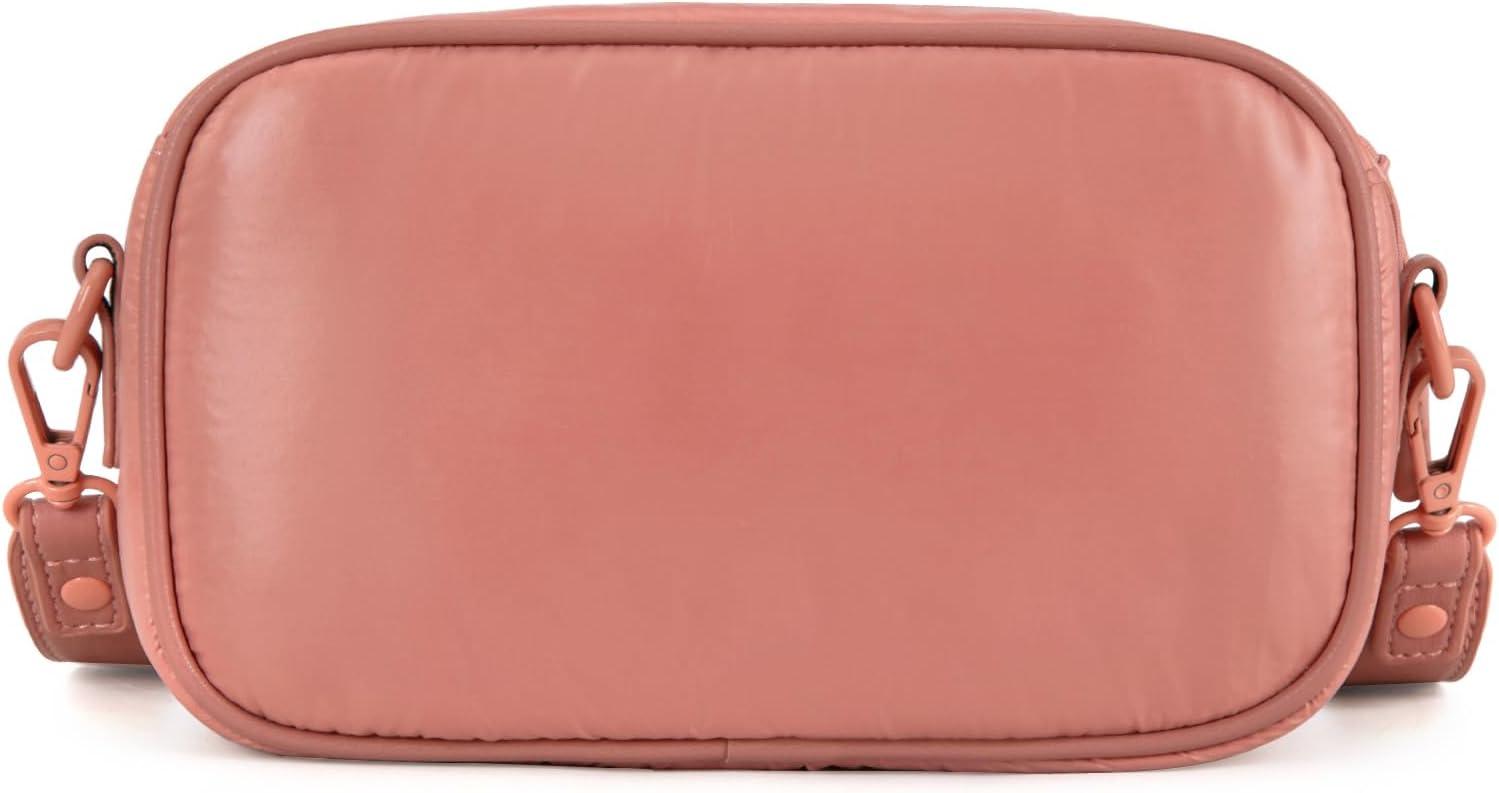imageMontana West x Lee Puffer Crossbody Bags for Women Small Quilted Lightweight Waterresistant Purse with Adjustable Strap Puffer Small Quilted Lightweight WaterresistantDark Pink