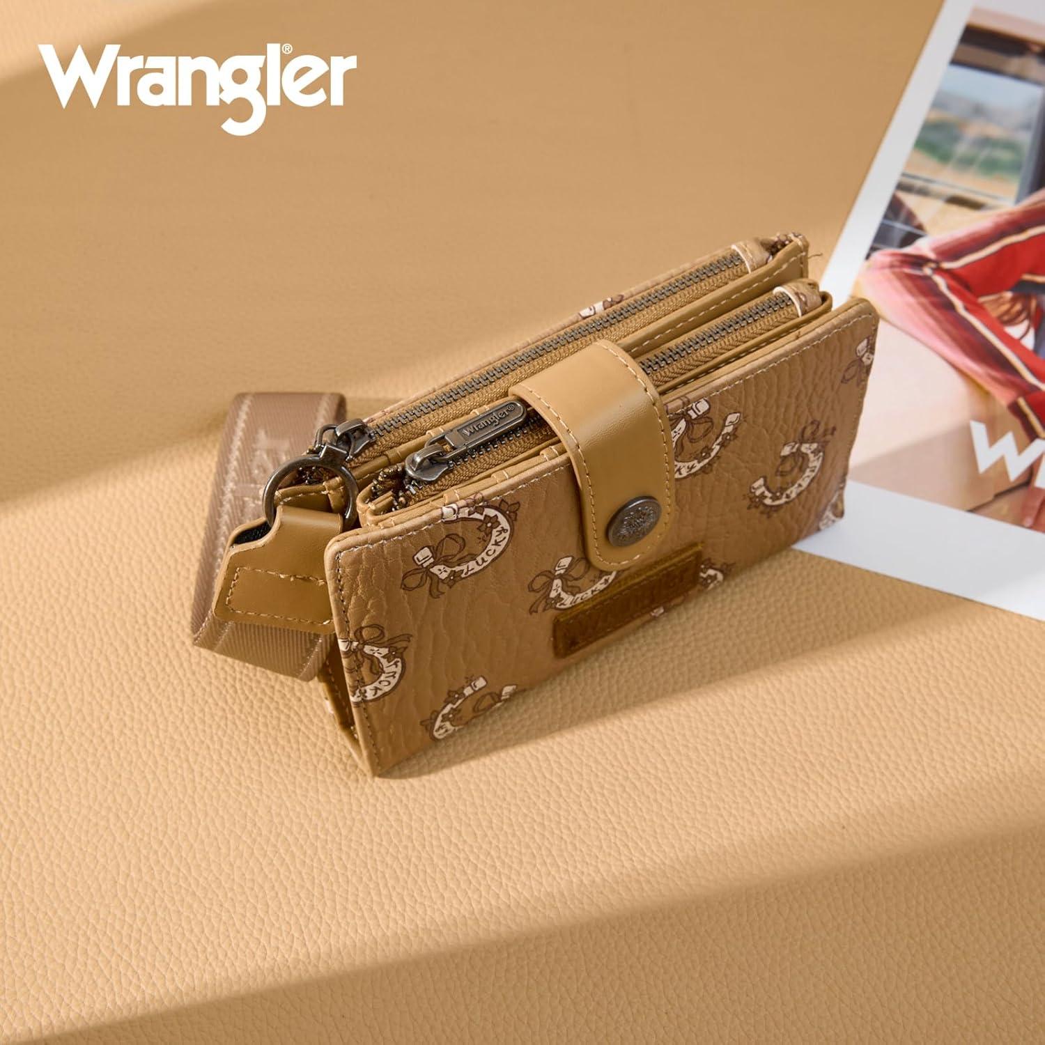 imageMontana West X Wrangler Wristlet Wallets for Women Small Bifold Wallets Rfid Blocking Large Capacity Ladies WalletDarkbrown