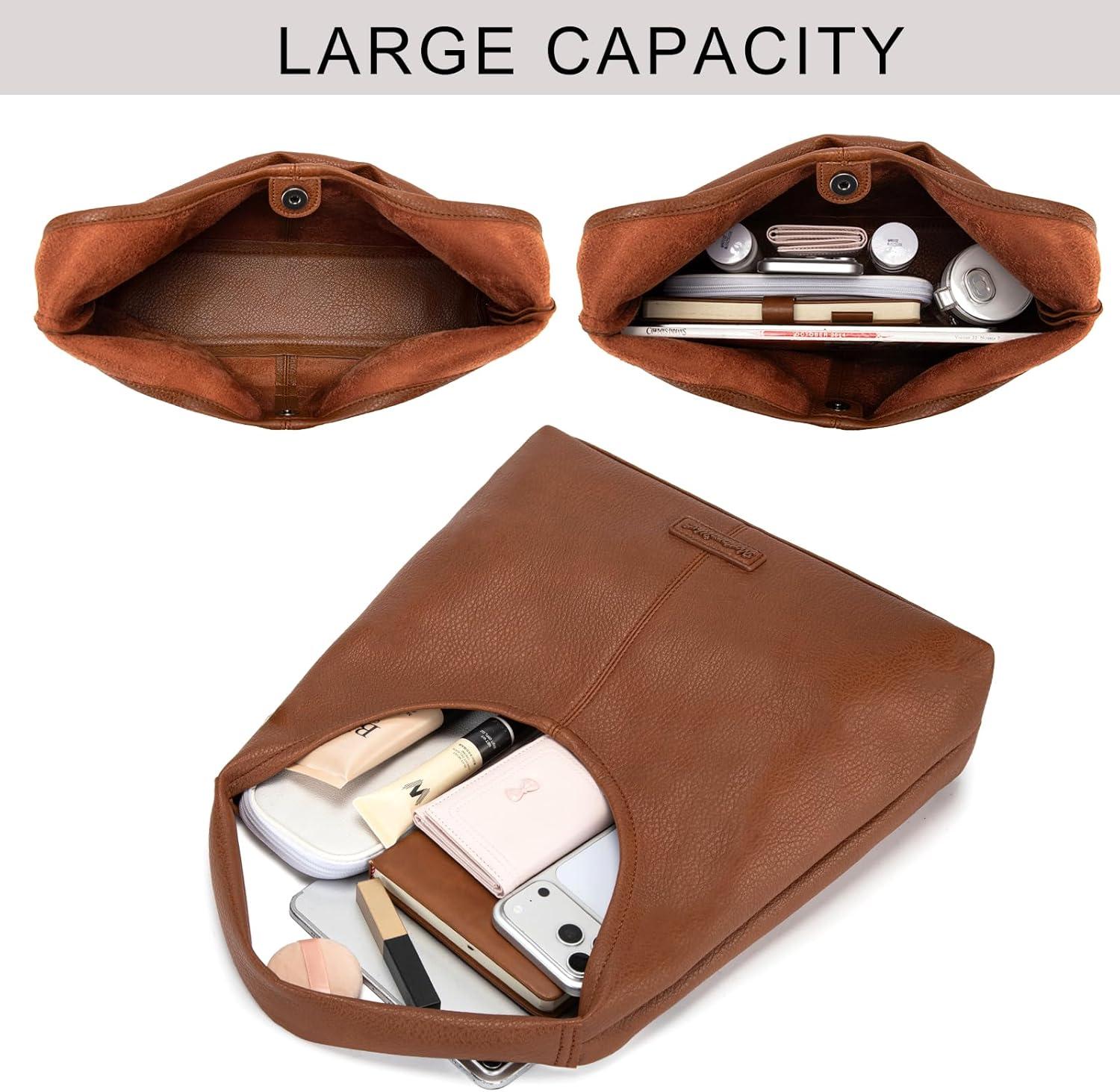 imageMontana West Hobo Bag Purses for Women Slouchy Soft Shoulder Handbags Tote with PouchBrown
