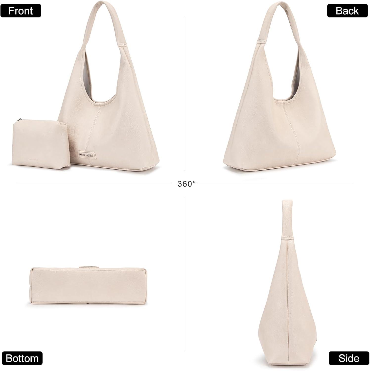 imageMontana West Hobo Bag Purses for Women Slouchy Soft Shoulder Handbags Tote with PouchKhaki