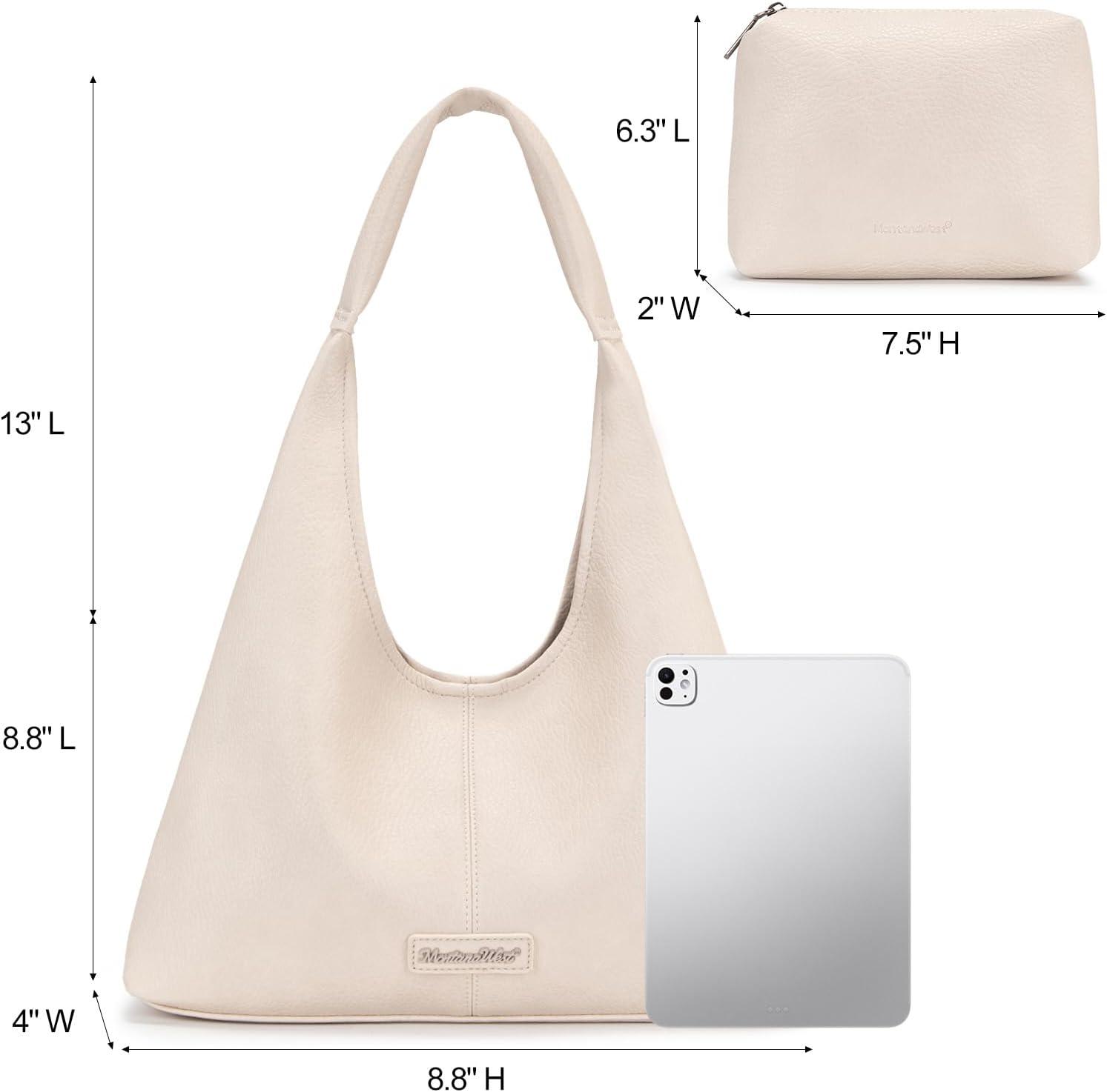imageMontana West Hobo Bag Purses for Women Slouchy Soft Shoulder Handbags Tote with PouchKhaki