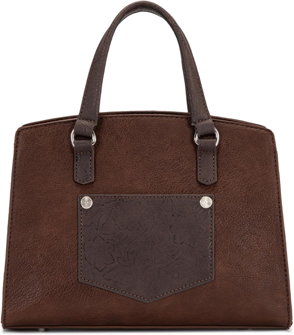 imageWrangler Medium Tote Bag for Women Lace Crossbody Top Handle Handbags Ladies Satchel Elegant Purse for Wedding GiftCoffee