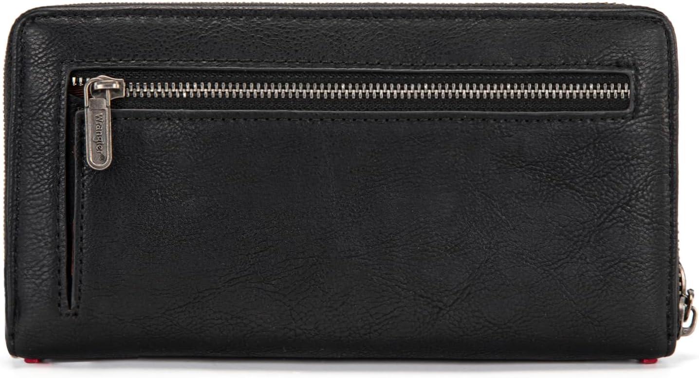 imageMontana West Wrangler Wristlet Wallets for Women Clutch Purse Retro Western Style Card Holder with RFID WG449W130TNBlack