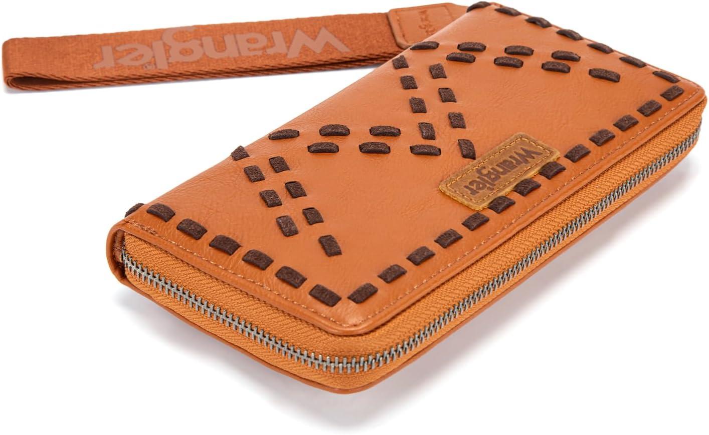 imageMontana West Wrangler Wristlet Wallets for Women Clutch Purse Retro Western Style Card Holder with RFID WG449W130TNBrown