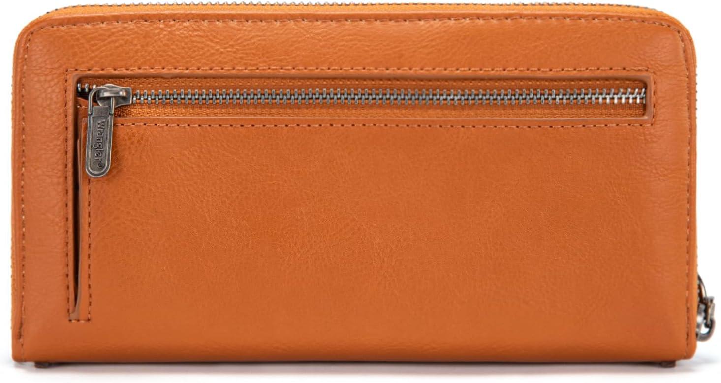 imageMontana West Wrangler Wristlet Wallets for Women Clutch Purse Retro Western Style Card Holder with RFID WG449W130TNBrown