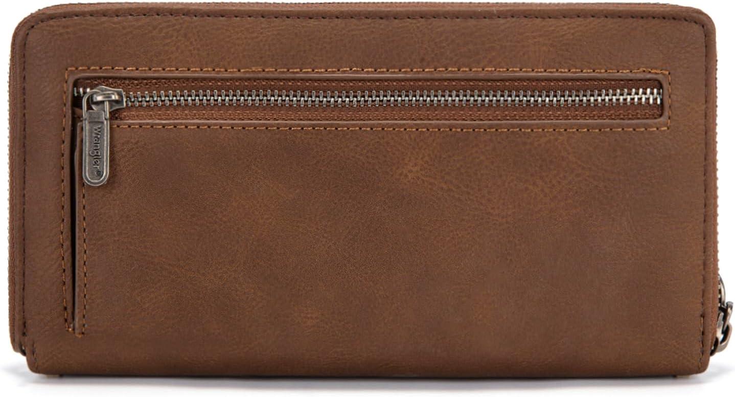 imageMontana West Wrangler Wristlet Wallets for Women Clutch Purse Retro Western Style Card Holder with RFID WG449W130TNCoffee