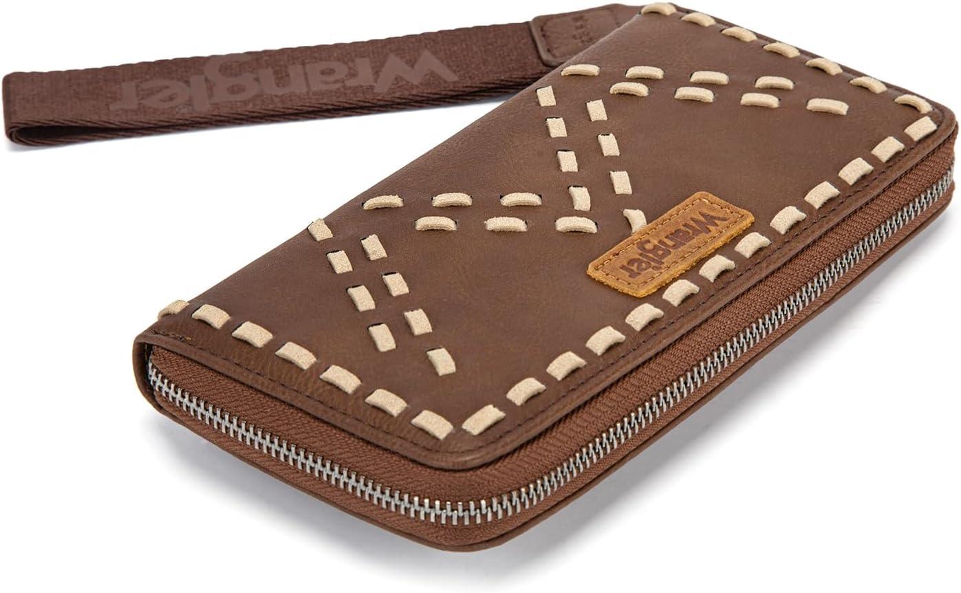 imageMontana West Wrangler Wristlet Wallets for Women Clutch Purse Retro Western Style Card Holder with RFID WG449W130TNCoffee