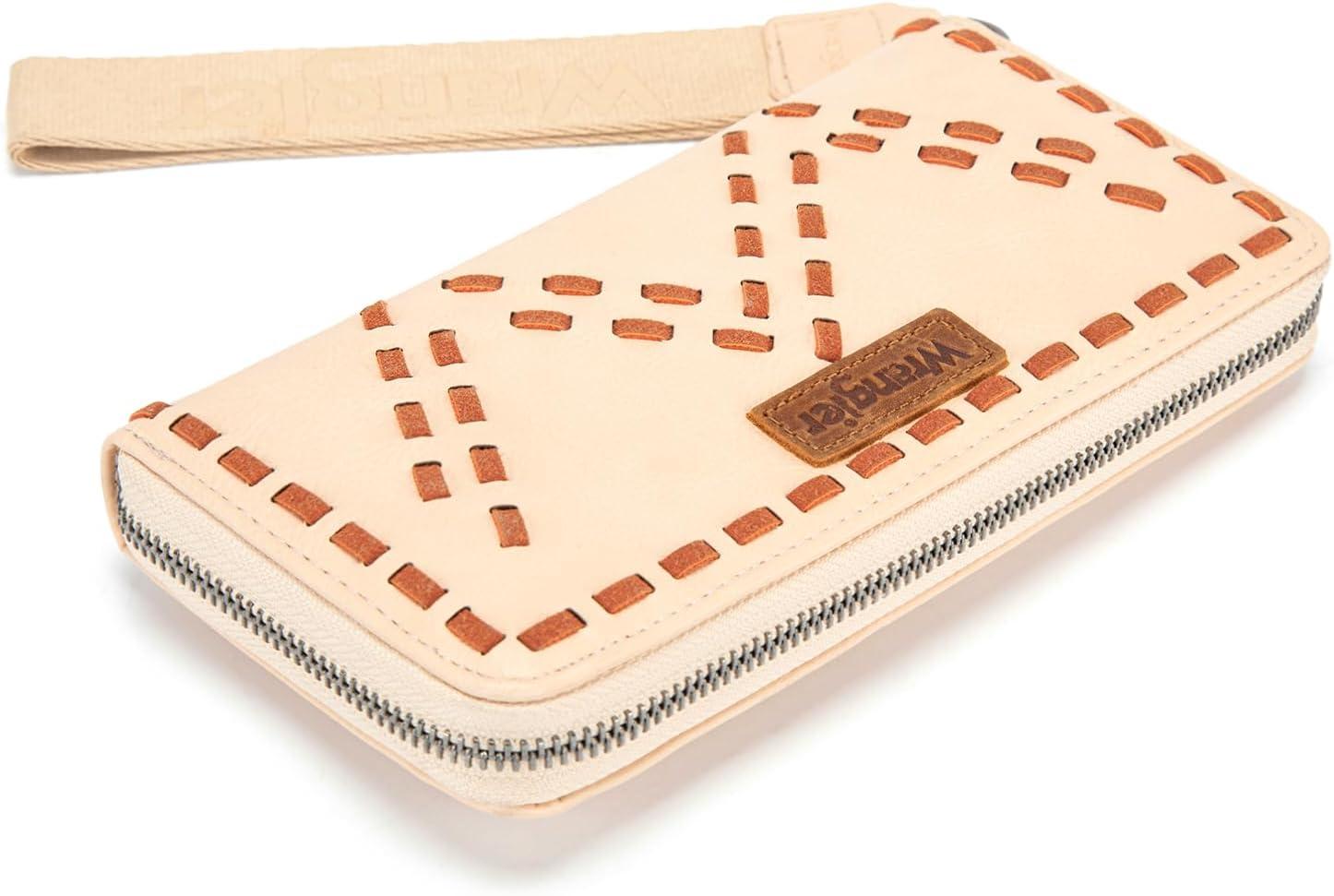 imageMontana West Wrangler Wristlet Wallets for Women Clutch Purse Retro Western Style Card Holder with RFID WG449W130TNTan