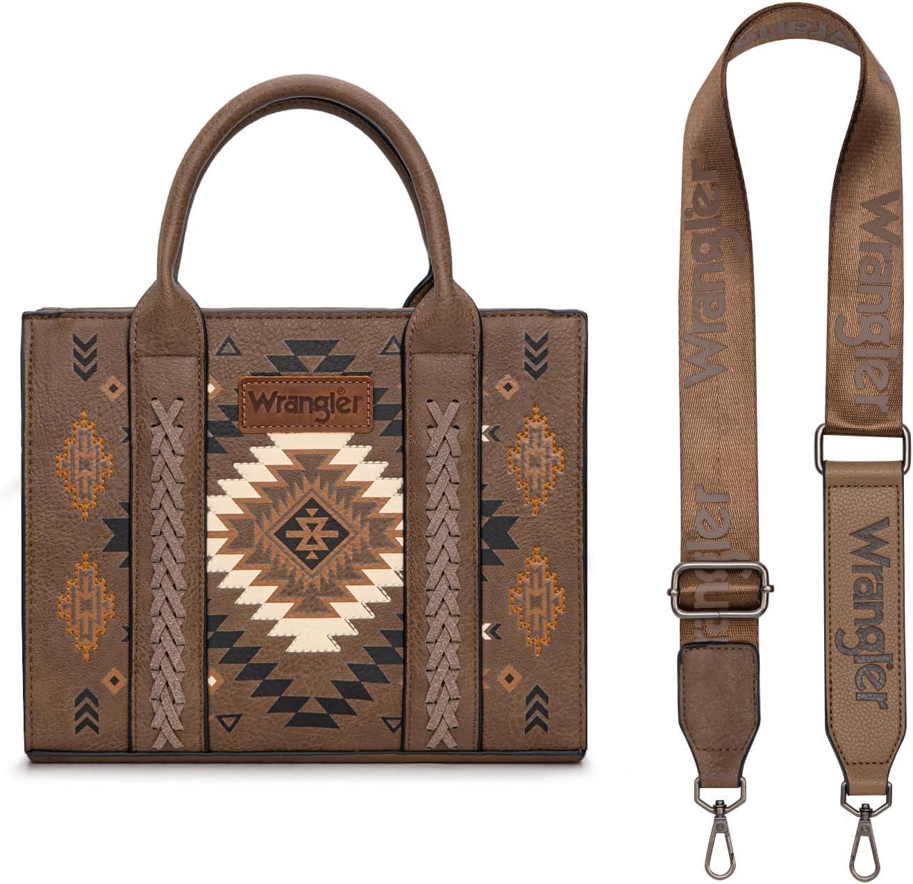 imageWrangler Tote Bag for Women Western Purse and Aztec Satchel HandbagAztec Khaki