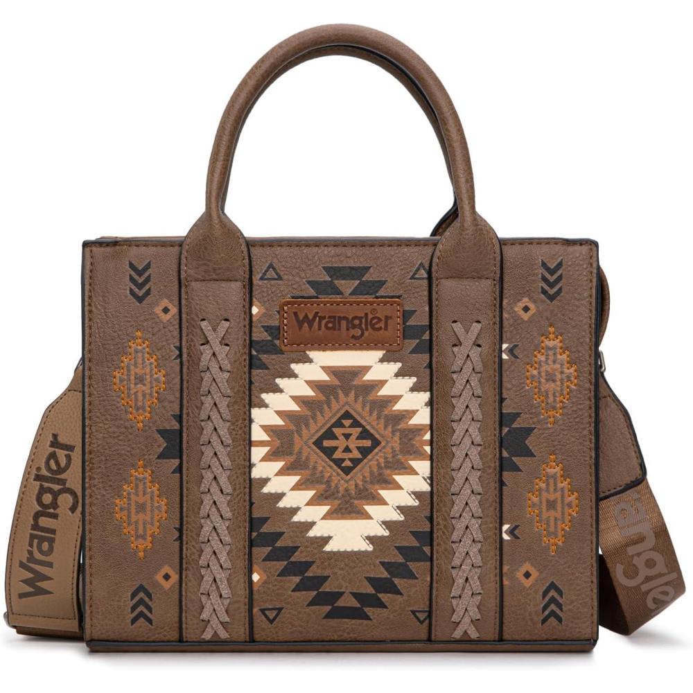 imageWrangler Tote Bag for Women Western Purse and Aztec Satchel HandbagAztec Khaki