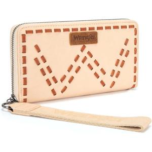 Montana West Wrangler Wristlet Wallets for Women Clutch Purse Retro Western Style Card Holder with RFID WG449-W130TN(Tan)