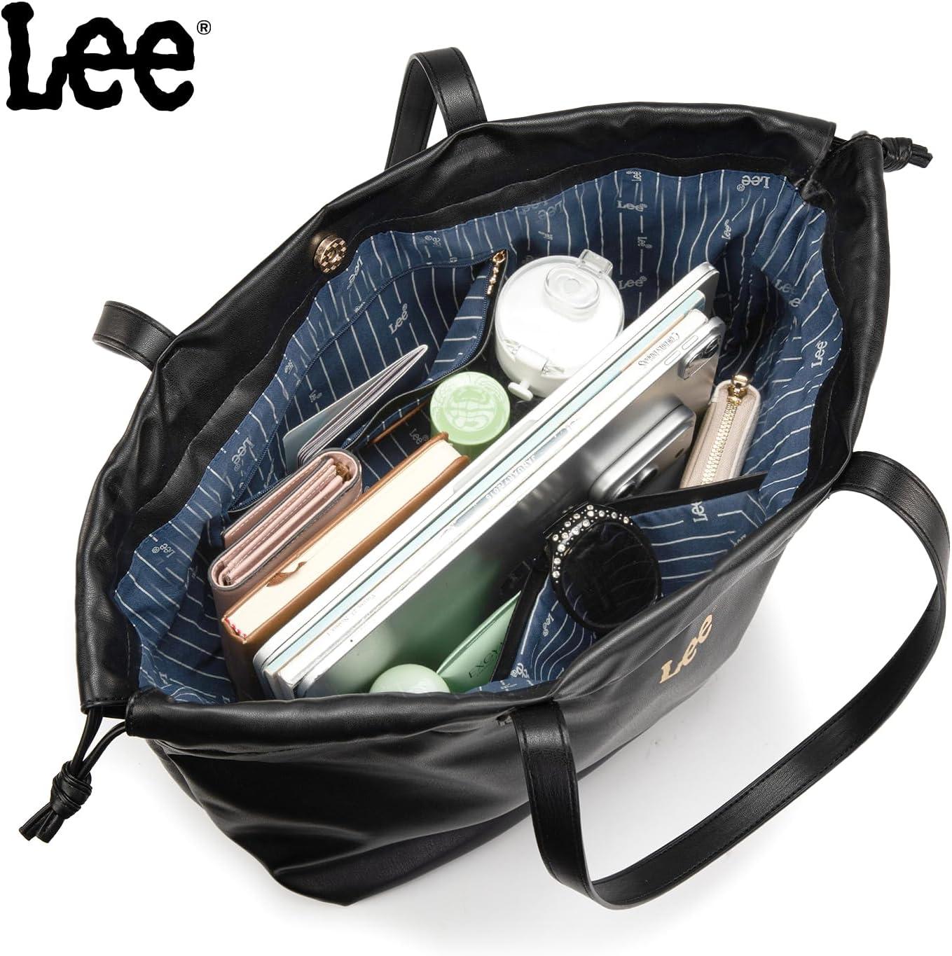 imageMONTANA WEST x Lee Drawstring Crossbody Bag for Women PU Leather Small Vintage Dustbag Style Shoulder Bag PurseBlack