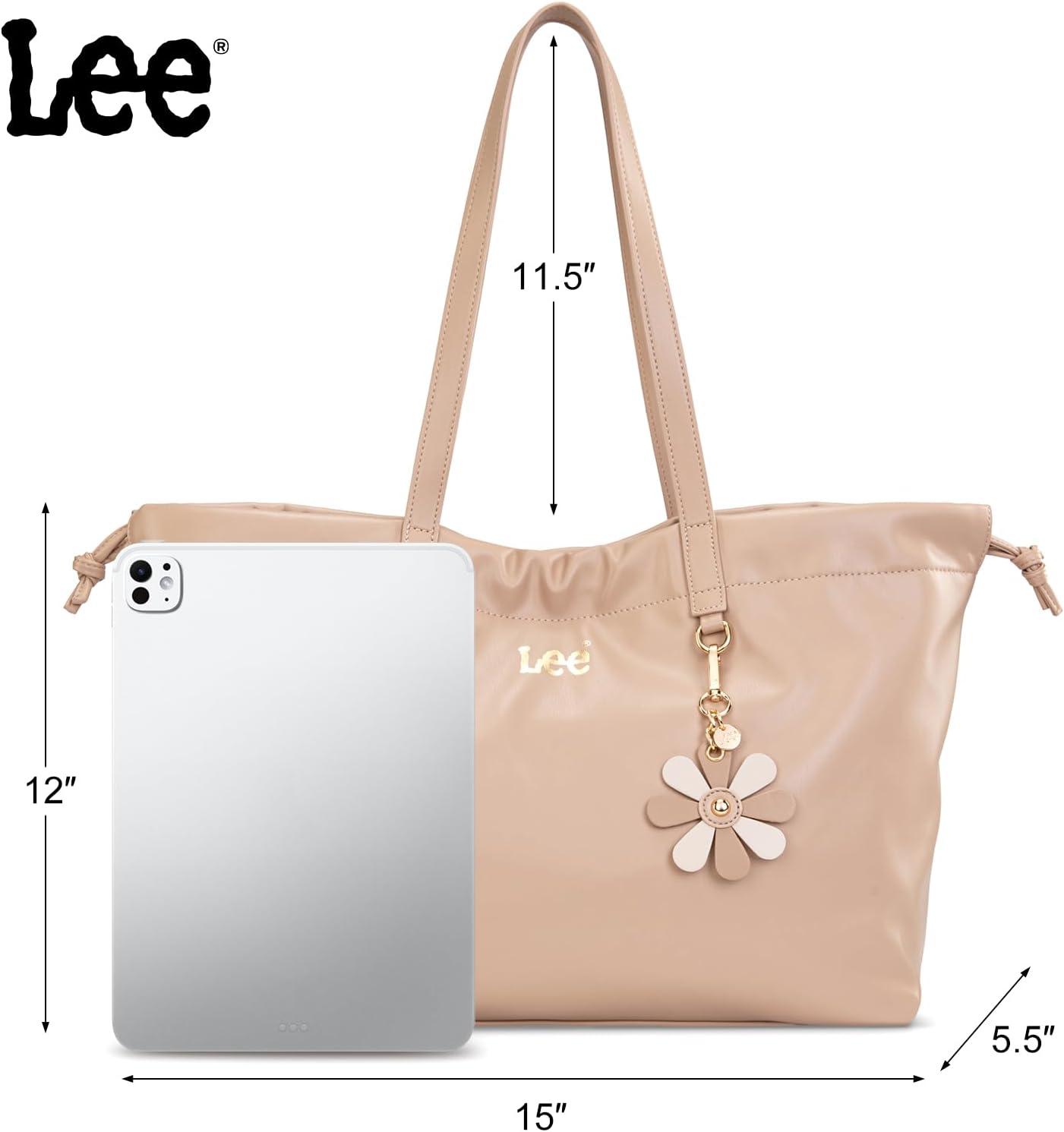 imageMONTANA WEST x Lee Drawstring Crossbody Bag for Women PU Leather Small Vintage Dustbag Style Shoulder Bag PurseKhaki