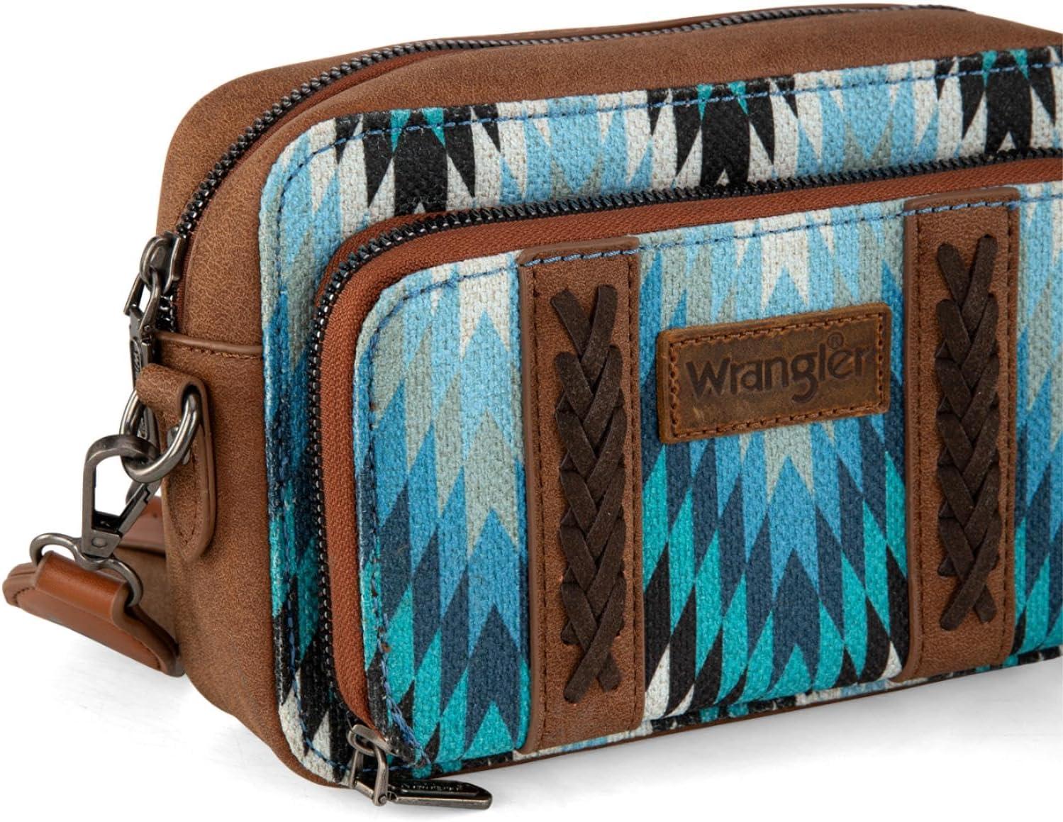 imageWrangler Aztec Crossbody Bag for Women Multi Pocket Shoulder Bag Boho Cross Body Wallet PurseAztecjean