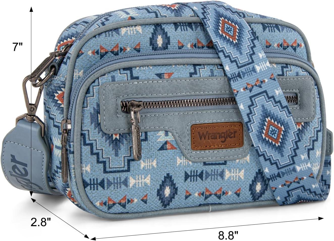 imageWrangler Aztec Crossbody Bags for Women Crossbody Purse Shoulder Handbag Crossover Bag with Two Replaceable StrapJean