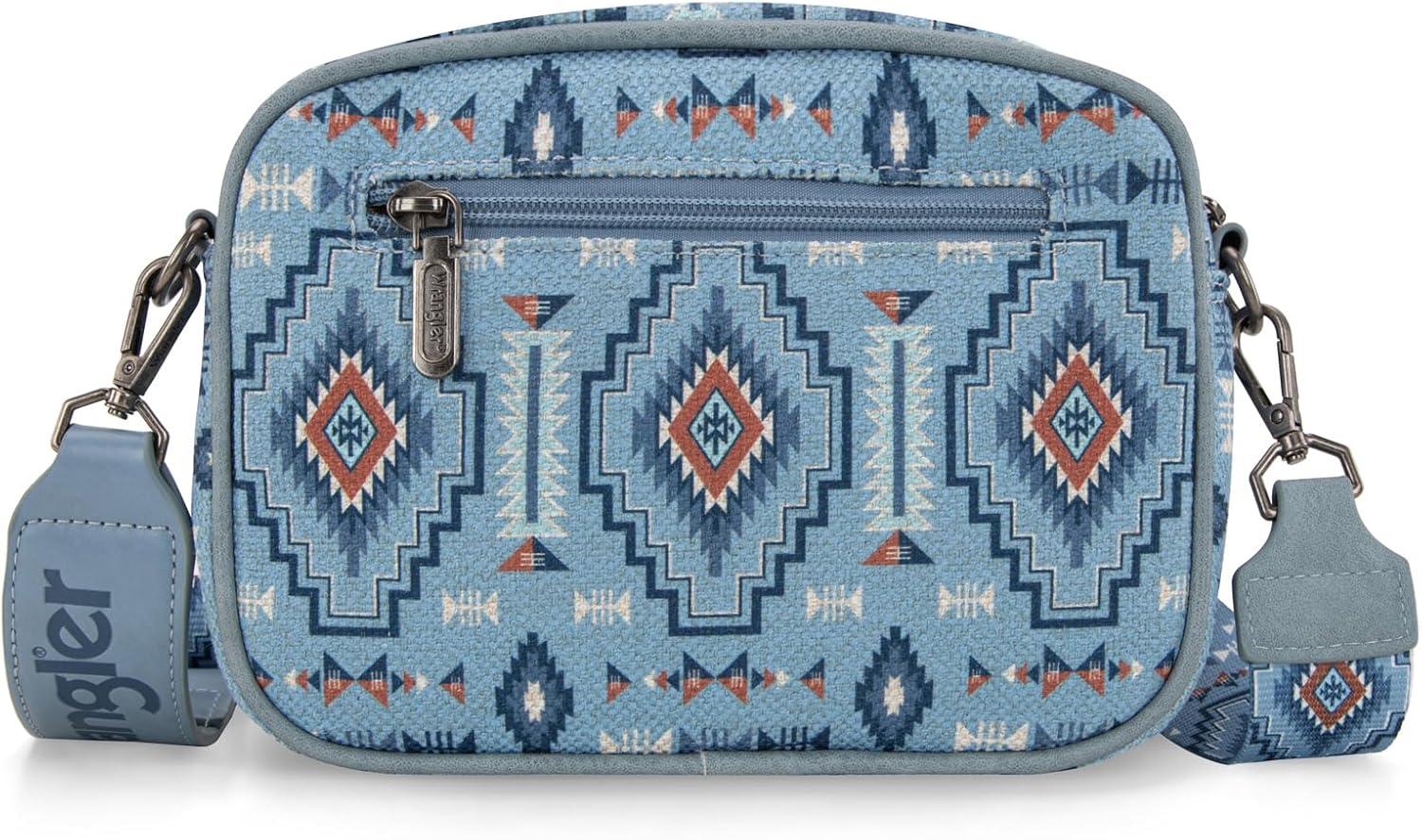 imageWrangler Aztec Crossbody Bags for Women Crossbody Purse Shoulder Handbag Crossover Bag with Two Replaceable StrapJean