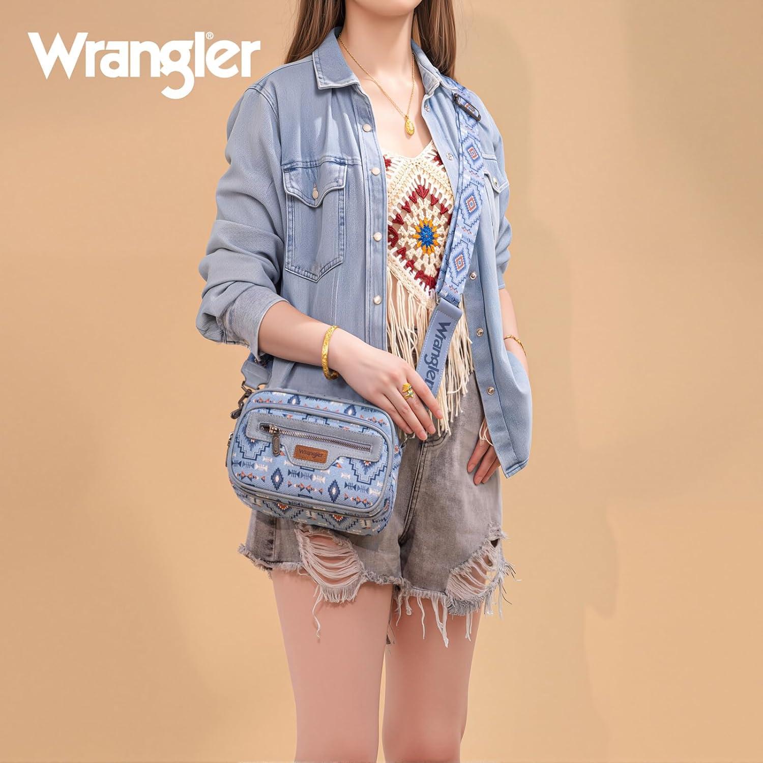 imageWrangler Aztec Crossbody Bags for Women Crossbody Purse Shoulder Handbag Crossover Bag with Two Replaceable StrapJean