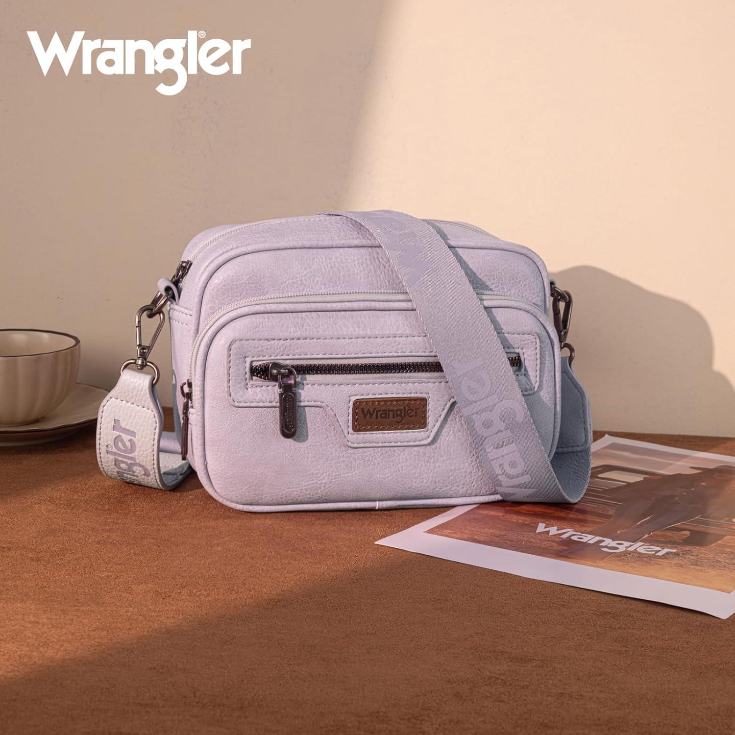 imageWrangler Crossbody Bag for Women Multi Pocket Crossover Bag Shoulder Pursea with Adjustable StrapPurple