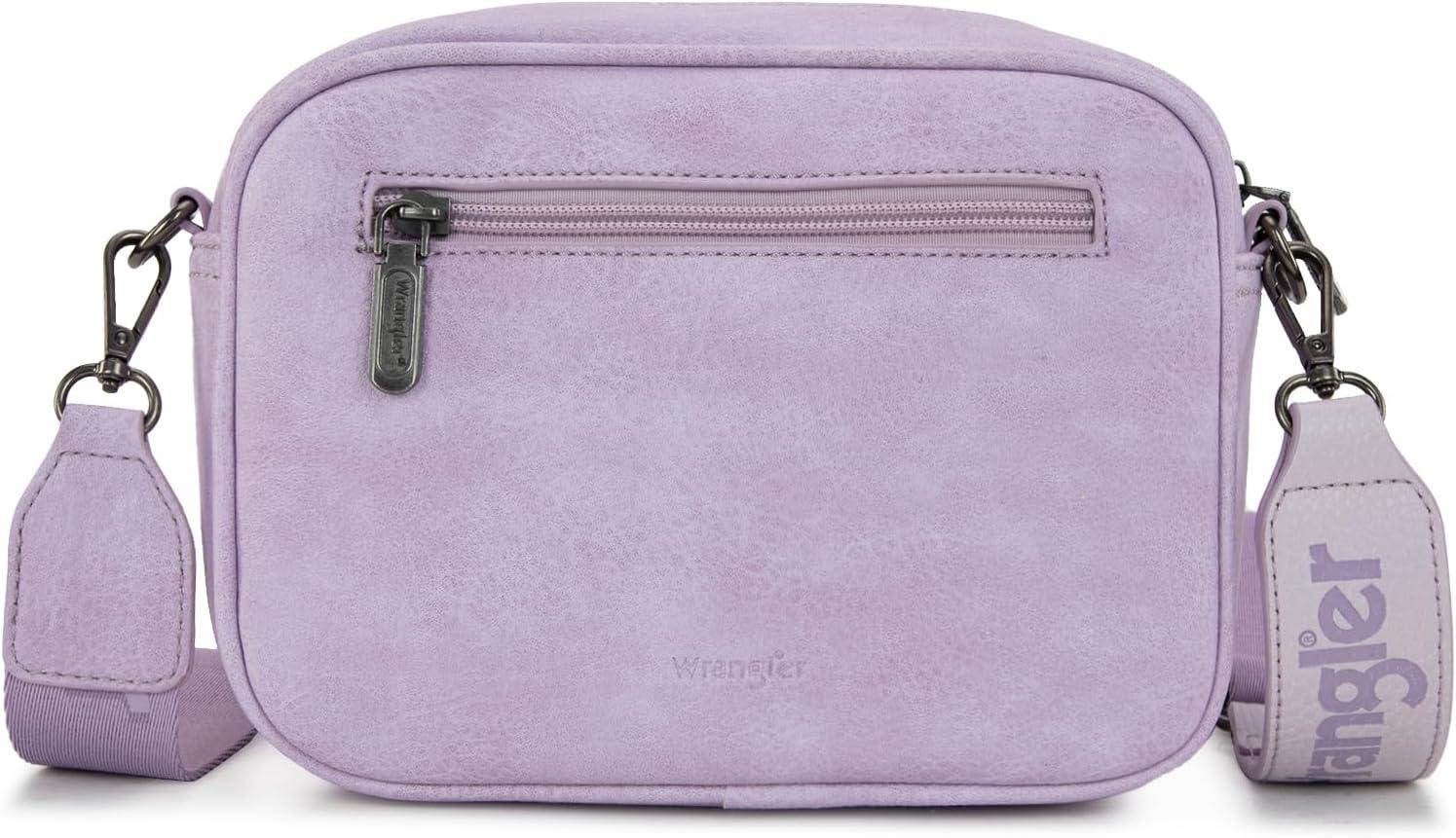imageWrangler Crossbody Bag for Women Multi Pocket Crossover Bag Shoulder Pursea with Adjustable StrapPurple