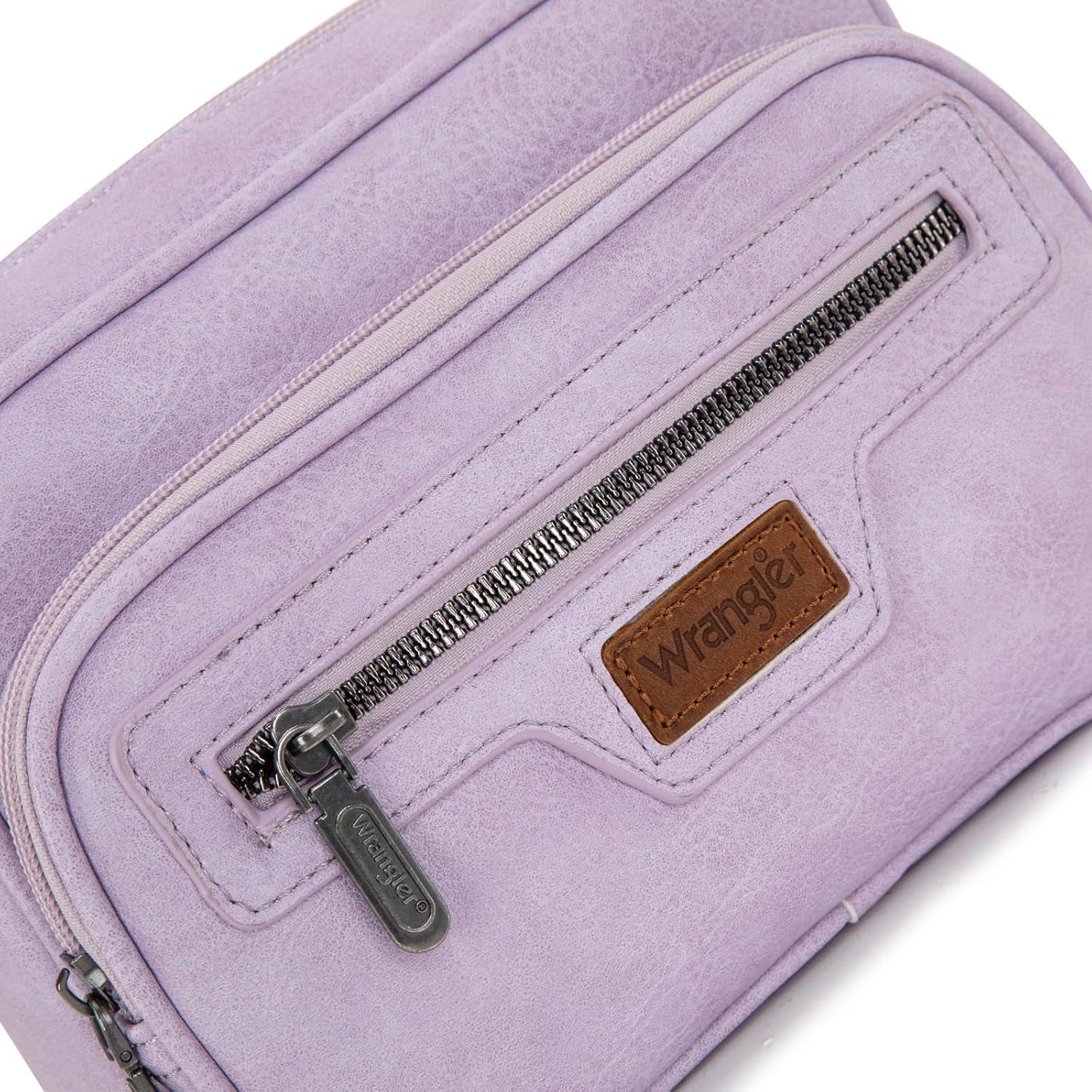 imageWrangler Crossbody Bag for Women Multi Pocket Crossover Bag Shoulder Pursea with Adjustable StrapPurple