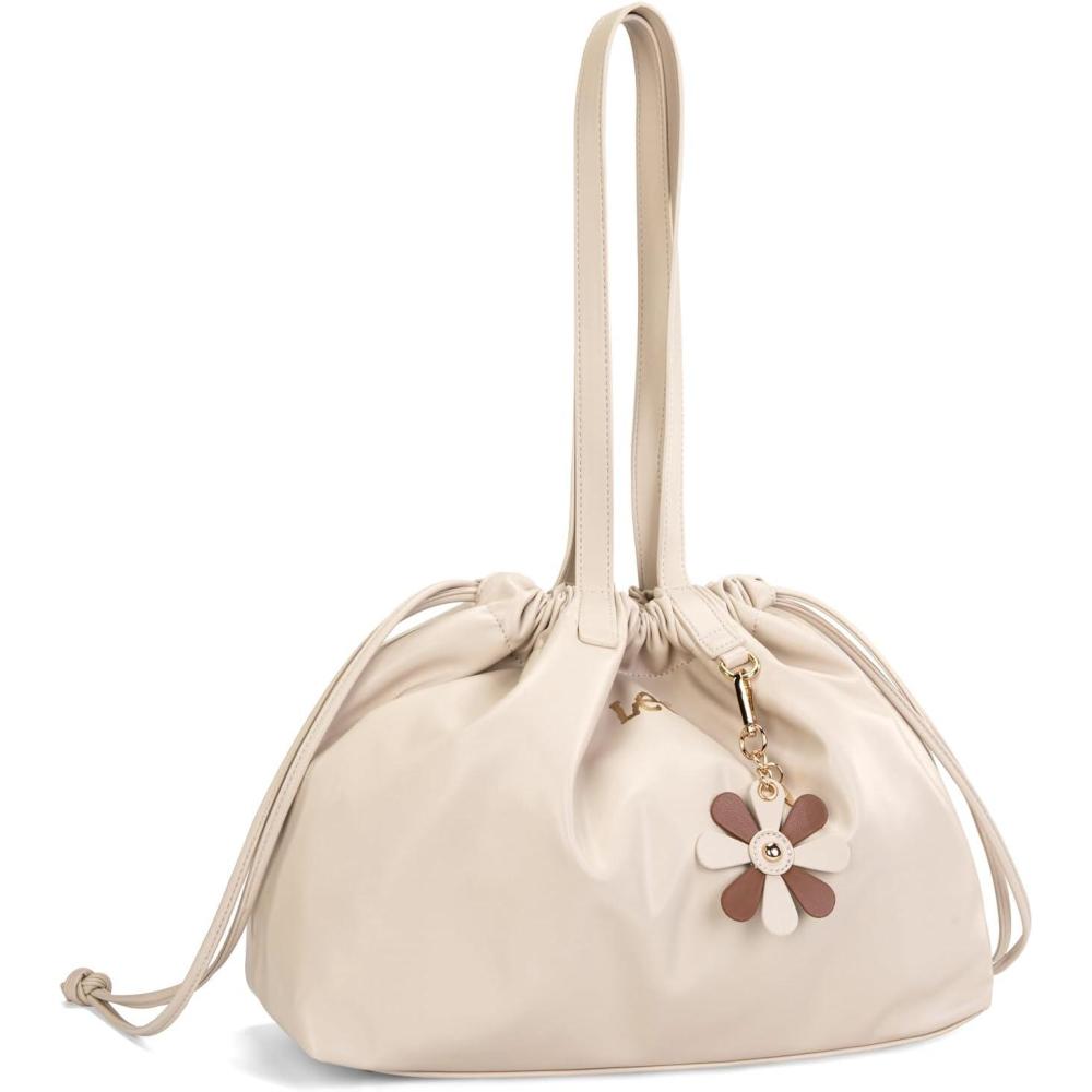 imageMONTANA WEST x Lee Drawstring Crossbody Bag for Women PU Leather Small Vintage Dustbag Style Shoulder Bag PurseTan