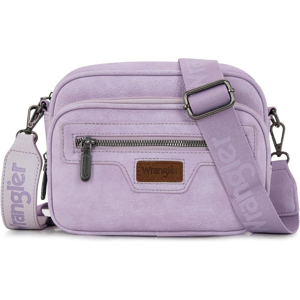 imageWrangler Crossbody Bag for Women Multi Pocket Crossover Bag Shoulder Pursea with Adjustable StrapPurple