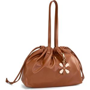 MONTANA WEST x Lee Drawstring Crossbody Bag for Women, PU Leather Small Vintage Dustbag Style Shoulder Bag Purse(Brown)