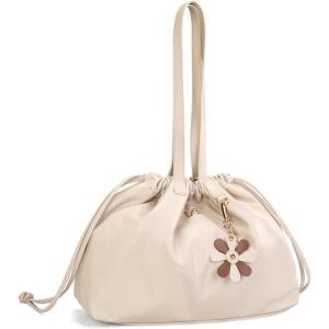 MONTANA WEST x Lee Drawstring Crossbody Bag for Women, PU Leather Small Vintage Dustbag Style Shoulder Bag Purse(Tan)