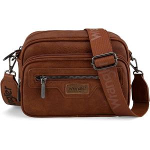 Wrangler Crossbody Bag for Women Multi Pocket Crossover Bag Shoulder Pursea with Adjustable Strap(Dark Brown)
