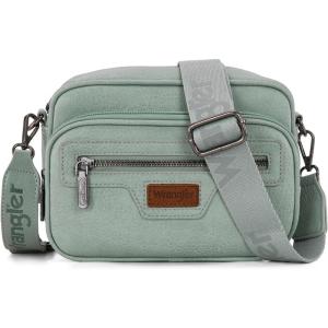 Wrangler Crossbody Bag for Women Multi Pocket Crossover Bag Shoulder Pursea with Adjustable Strap(Green)