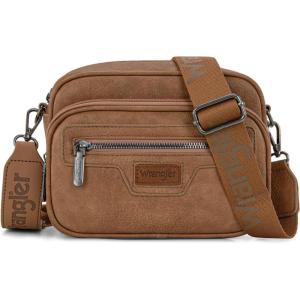 Wrangler Crossbody Bag for Women Multi Pocket Crossover Bag Shoulder Pursea with Adjustable Strap(Khaki)