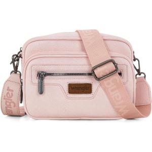 Wrangler Crossbody Bag for Women Multi Pocket Crossover Bag Shoulder Pursea with Adjustable Strap(Pink)