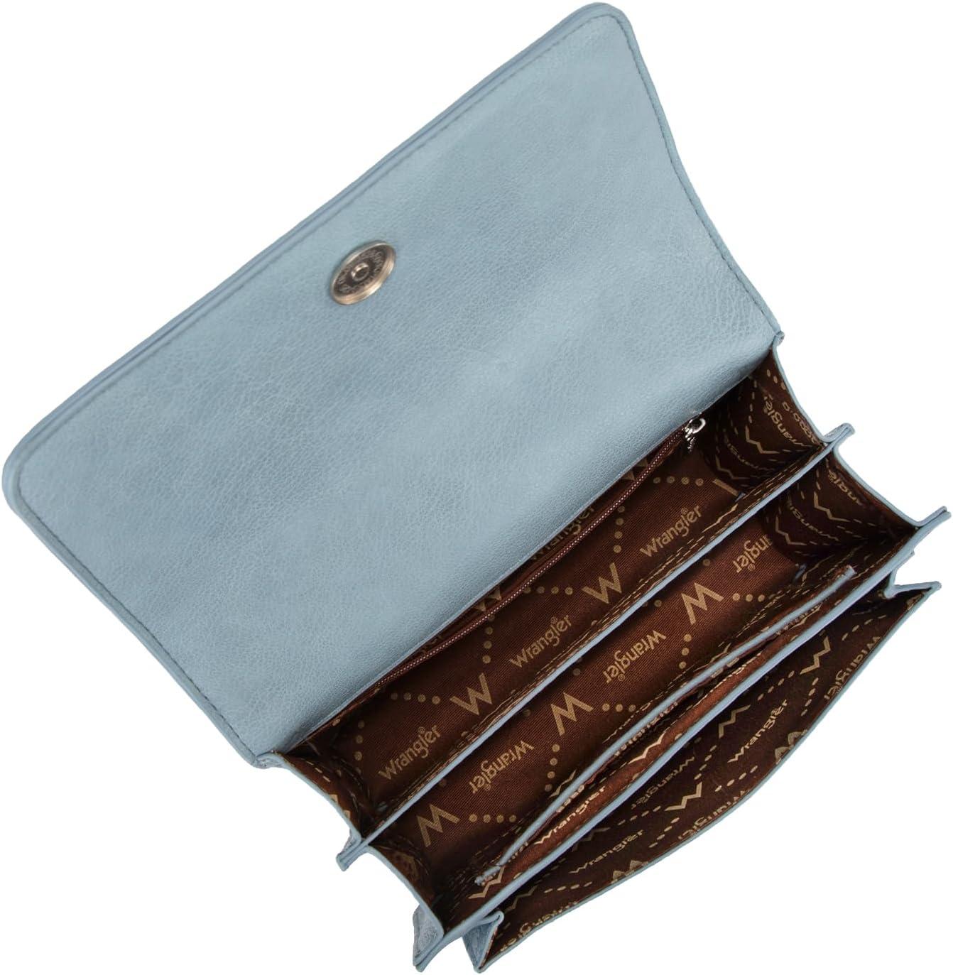 imageWrangler Flap Shoulder Bag for Women Vintage Floral Tooled Crossbody Purse with Chain StrapJean