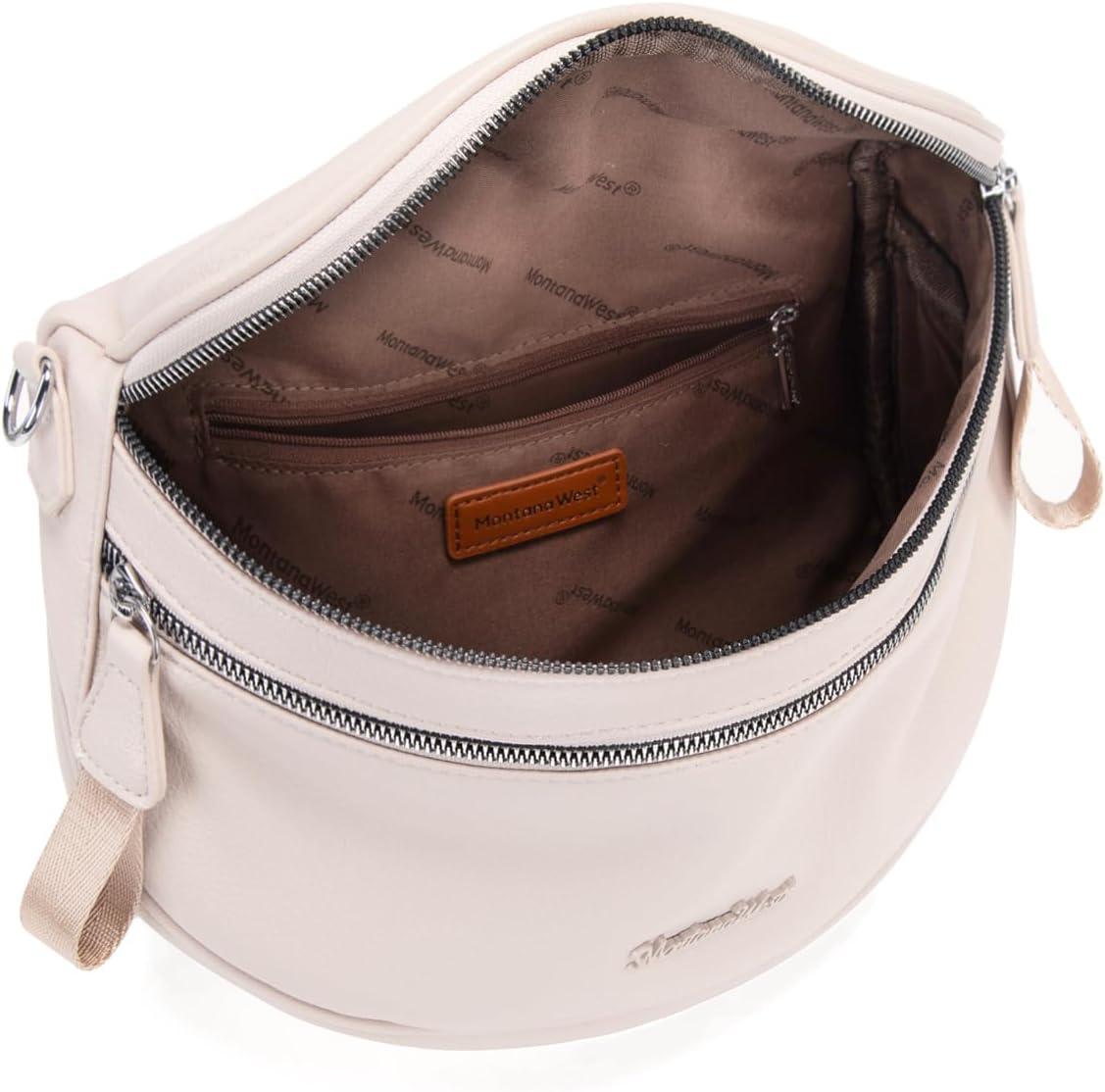 imageMontana West Crossbody Bags for Women Large Bum Bag Sling Belt Purse Fanny Packs with Adjustable Wide StrapBeige