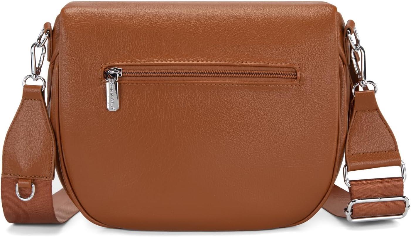 imageMontana West Crossbody Bags for Women Large Bum Bag Sling Belt Purse Fanny Packs with Adjustable Wide StrapCognac