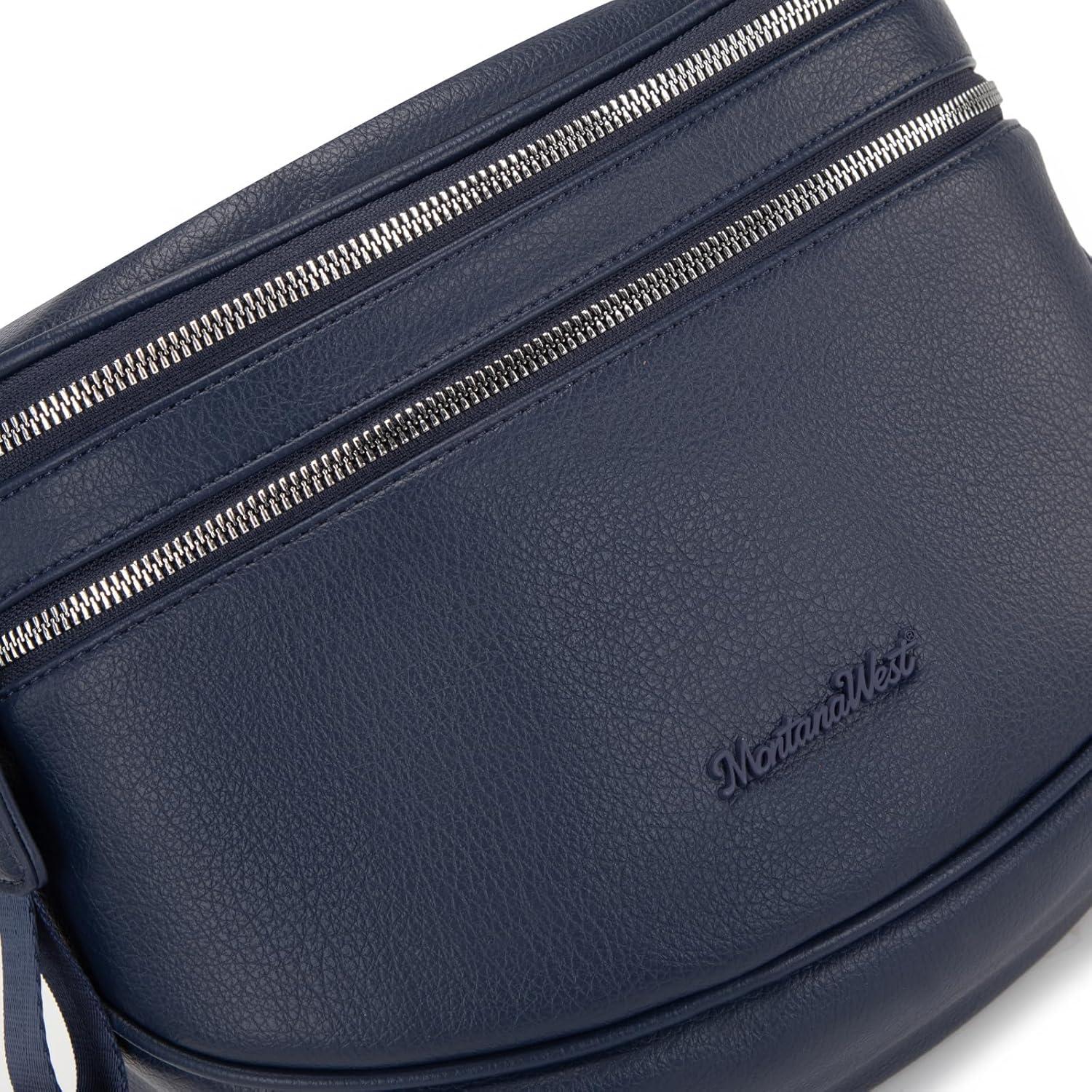 imageMontana West Crossbody Bags for Women Large Bum Bag Sling Belt Purse Fanny Packs with Adjustable Wide StrapNavy Blue