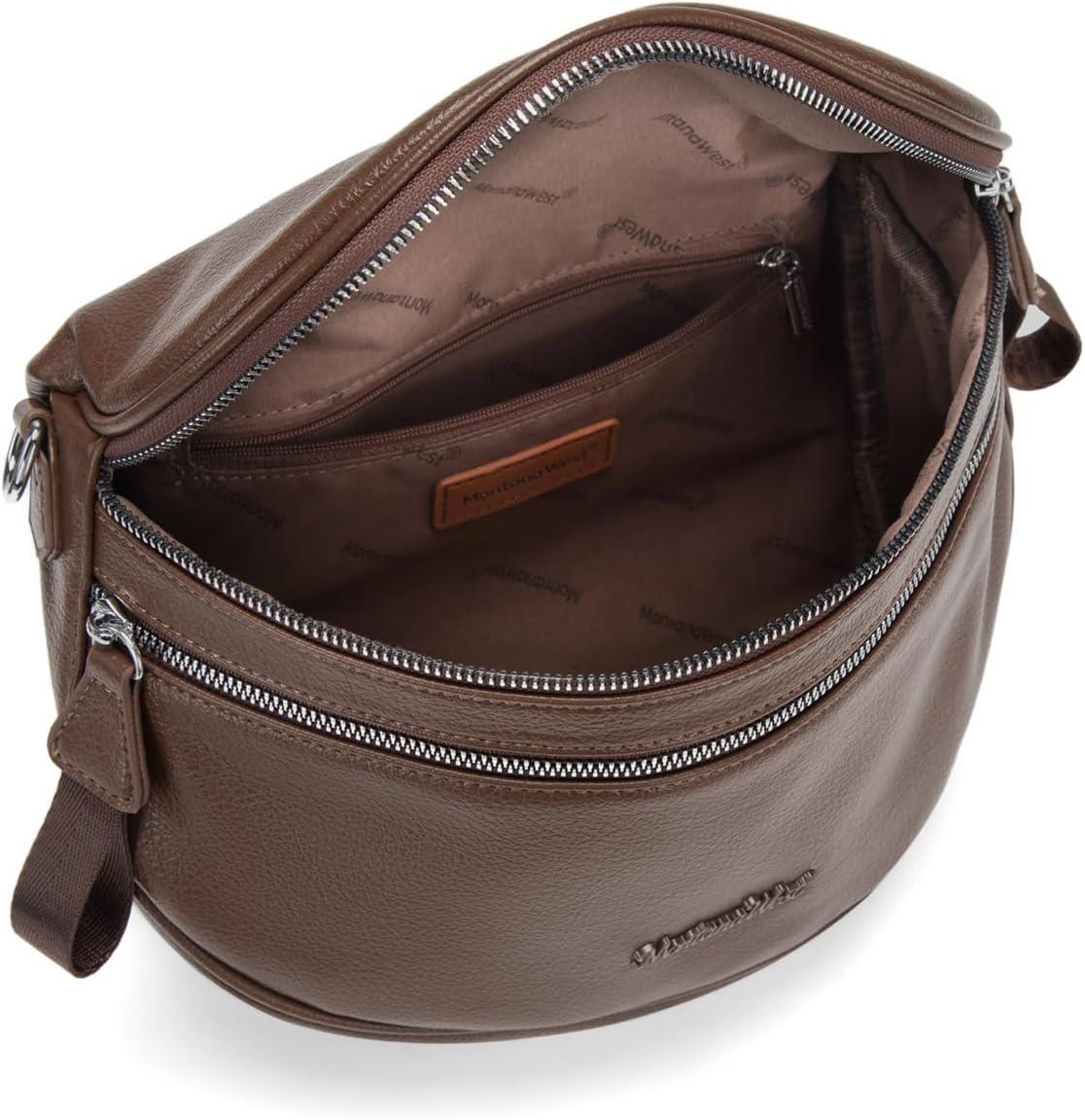 imageMontana West Crossbody Bags for Women Large Bum Bag Sling Belt Purse Fanny Packs with Adjustable Wide Strapchocolate