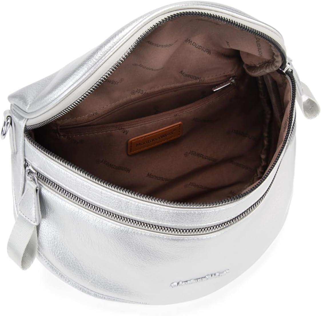 imageMontana West Crossbody Bags for Women Large Bum Bag Sling Belt Purse Fanny Packs with Adjustable Wide Strapsilver