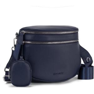 Montana West Crossbody Bags for Women Large Bum Bag Sling Belt Purse Fanny Packs with Adjustable Wide Strap(Navy Blue)