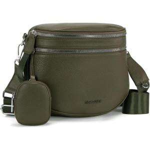 Montana West Crossbody Bags for Women Large Bum Bag Sling Belt Purse Fanny Packs with Adjustable Wide Strap(Olive Green)