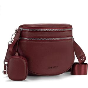 Montana West Crossbody Bags for Women Large Bum Bag Sling Belt Purse Fanny Packs with Adjustable Wide Strap(burgundy)