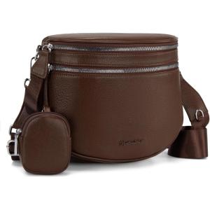 Montana West Crossbody Bags for Women Large Bum Bag Sling Belt Purse Fanny Packs with Adjustable Wide Strap(chocolate)
